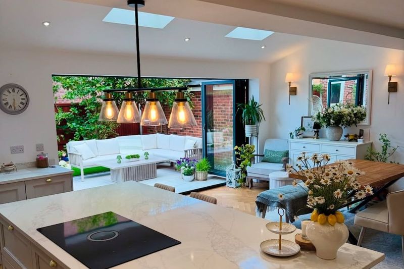 Open-plan kitchen and living space after a full home renovation