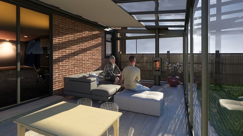 Garden glass-room extension (design) - design 3