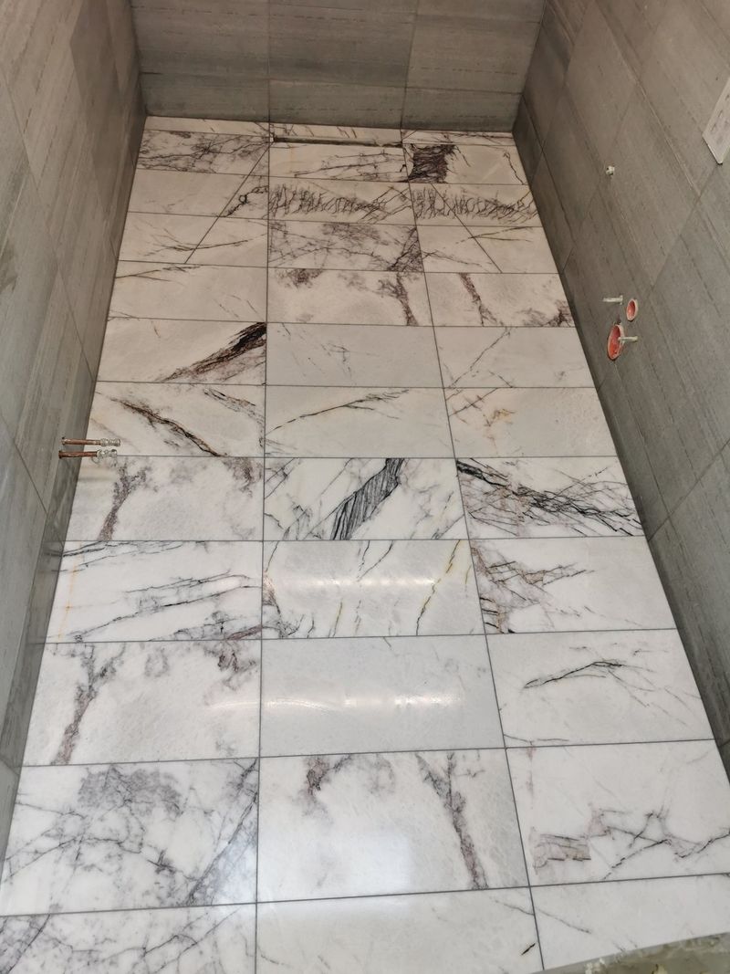 Marble bathroom with walk-in rainfall shower - finished 5